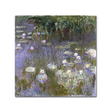 Monet 'Water Lilies' Canvas Art,35x35